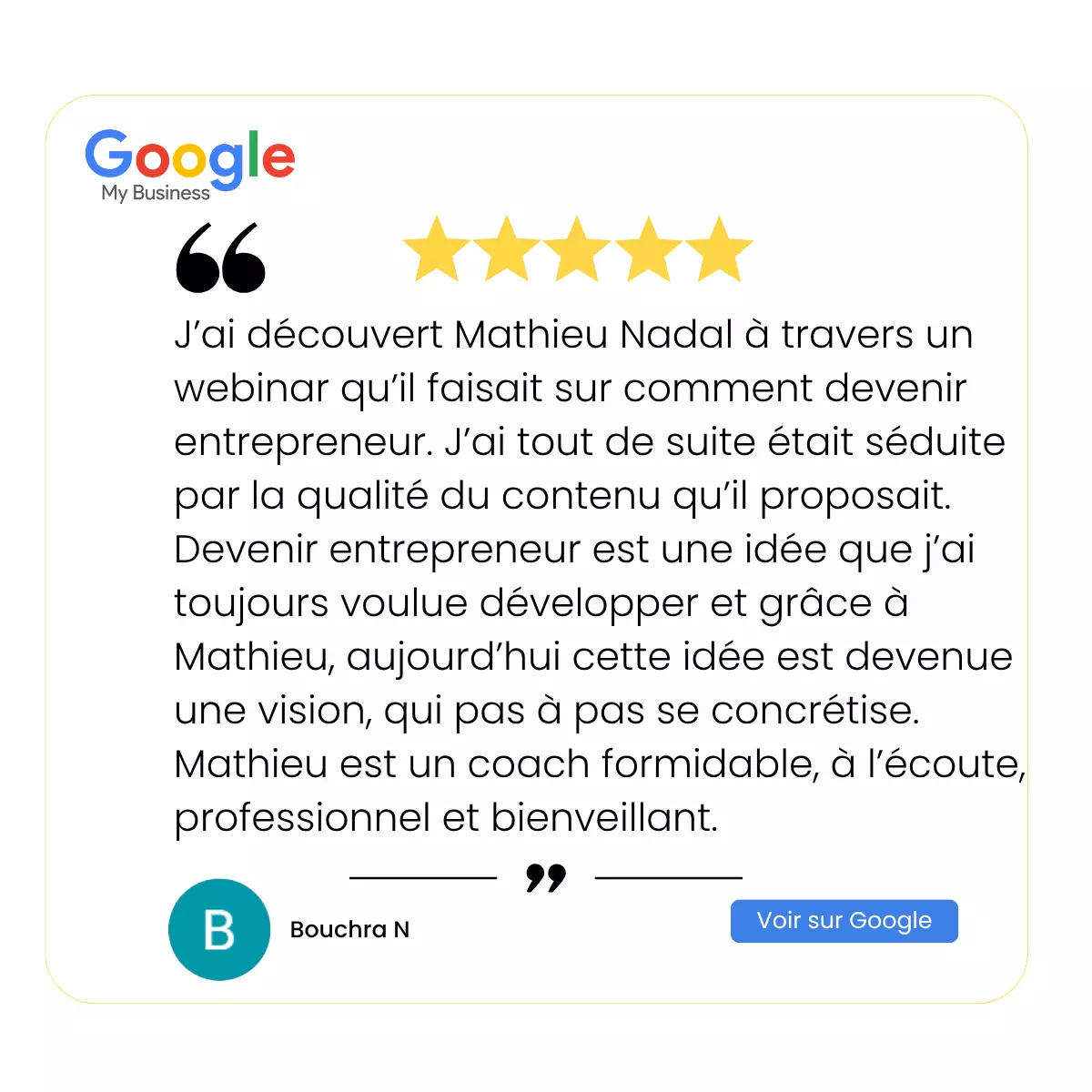 business coach Geneve témoignages 